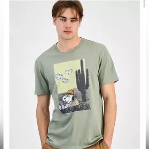 Sun + Stone Olive Graphic Tee with Cactus and Dog Design